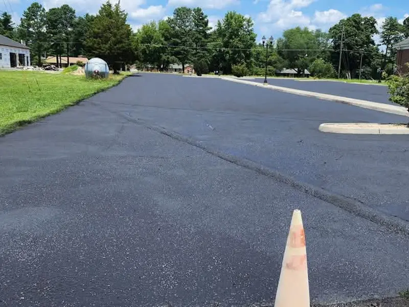 parking lot with new sealcoating